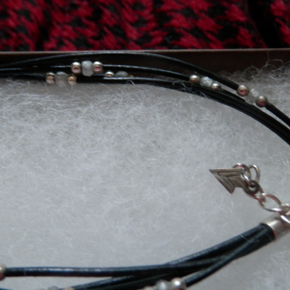 Silpada Black Leather Sterling Silver Retired